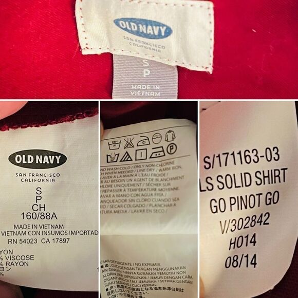 Old Navy Half Button Down Tunic Shirt Dress Pinot Maroon Red S - Picture 6 of 7